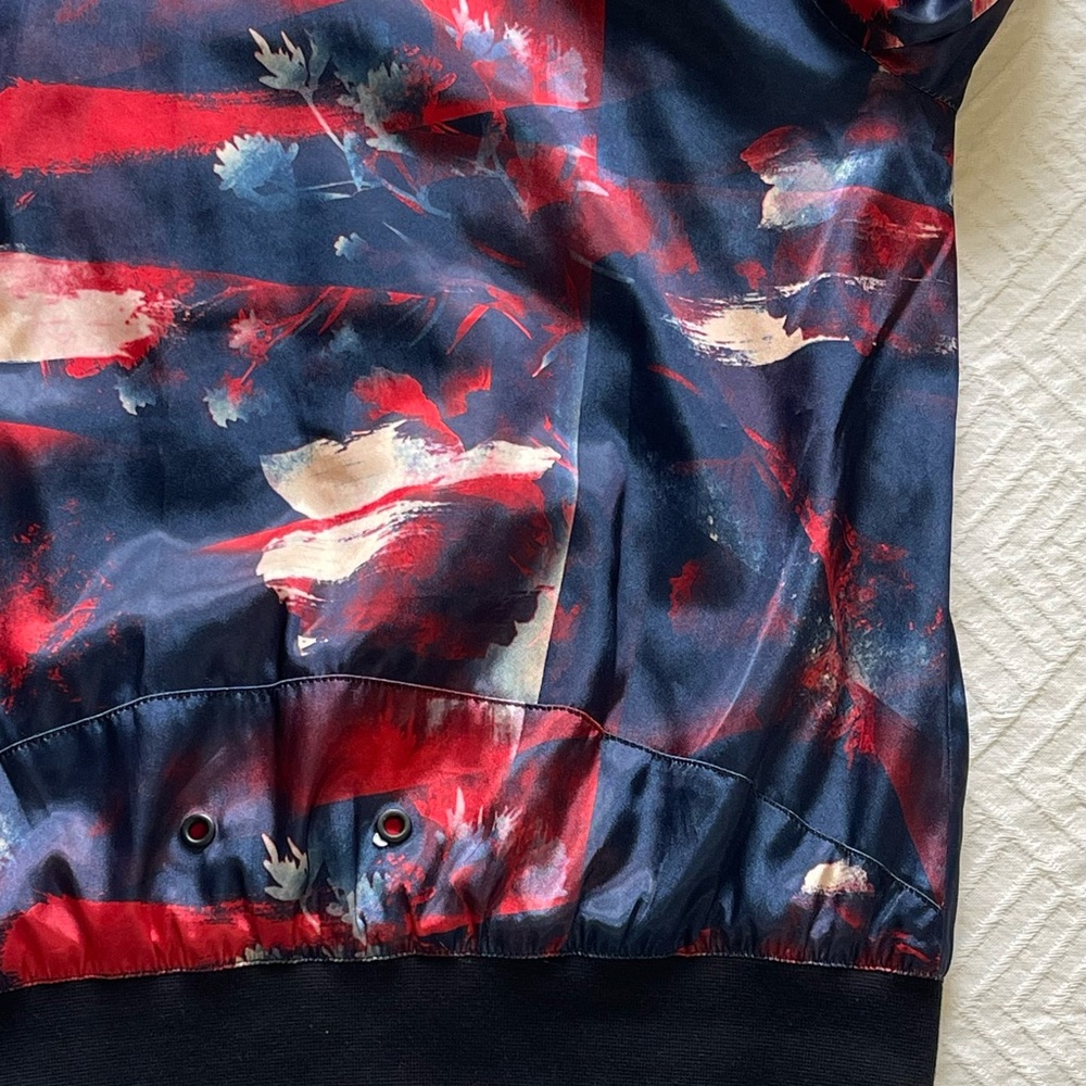 ADIDAS Women’s Bomber Colorful Jacket Small Full Zip Blue Red Camouflage - Picture 6 of 9